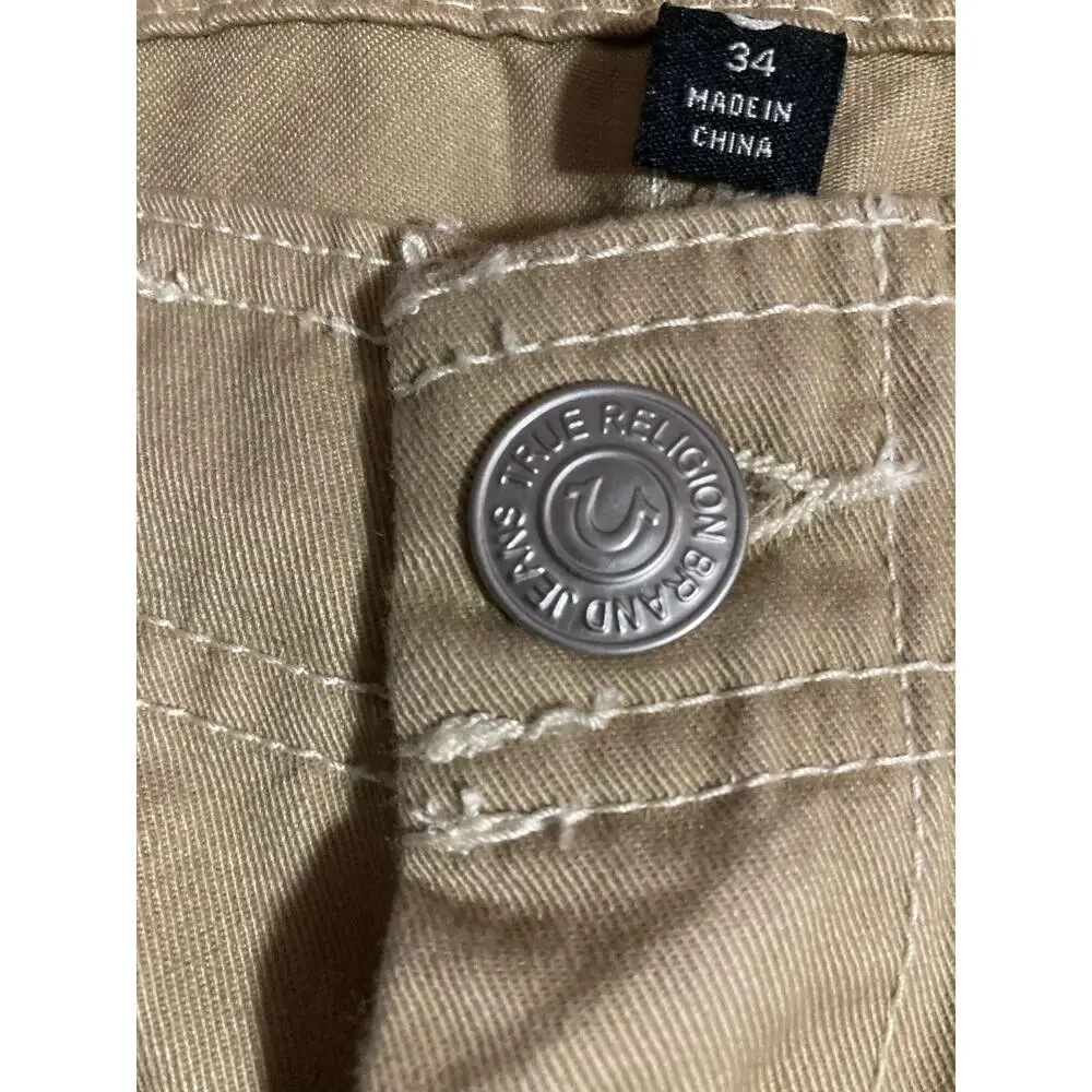 True Religion Mens Travertine Beige Cargo Pants Sz 34X32 NWT